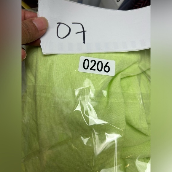 Jennifer Women Lime Green 100% Linen Trousers Wide Leg European Pants Size 16 - Picture 12 of 12